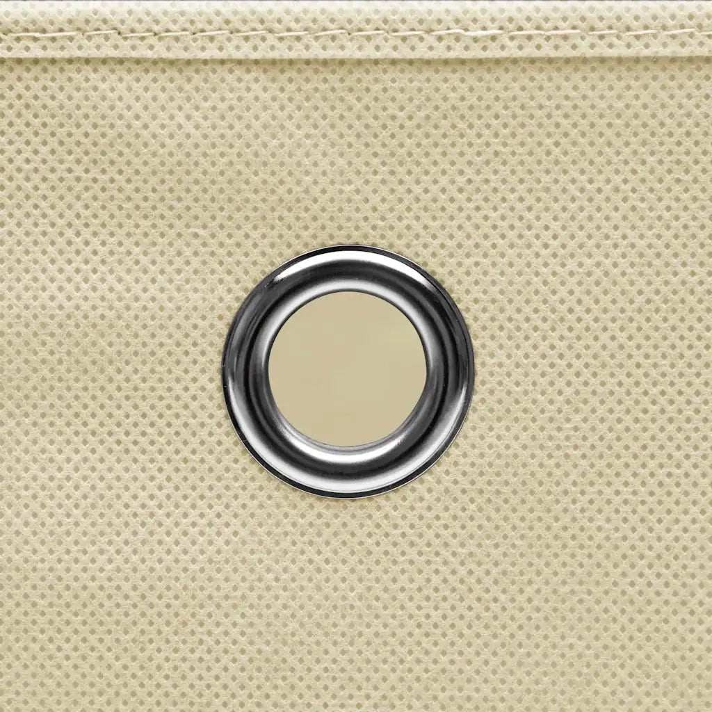 Scatole Portaoggetti con Coperchi 10 pz Crema 32x32x32cm Tessuto CFW6535725