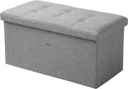 Cassa di archiviazione – Cassa di archiviazione interna – Banca da sedere con sistema di archiviazione – Cassa con coperchio – Cassa di archiviazione per bambini – Per camera da letto e soggiorno – 80L - Grigio chiaro