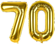 Decorazione di compleanno con pallone numerico 70 cm - pallone di carta 40 cm - decorazione di anniversario - materiale duraturo - aspetto metallico - pallone numerico