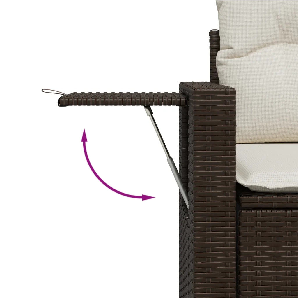 Divano da Giardino a 2 Posti con Cuscini in Polyrattan Marrone 366221