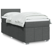 vidaXL Giroletto a Molle con Materasso Grigio Scuro 90x190 cm Tessuto