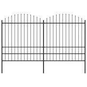 Recinzione da Giardino con Punta a Lancia in Acciaio 337x200 cm Nero 277749