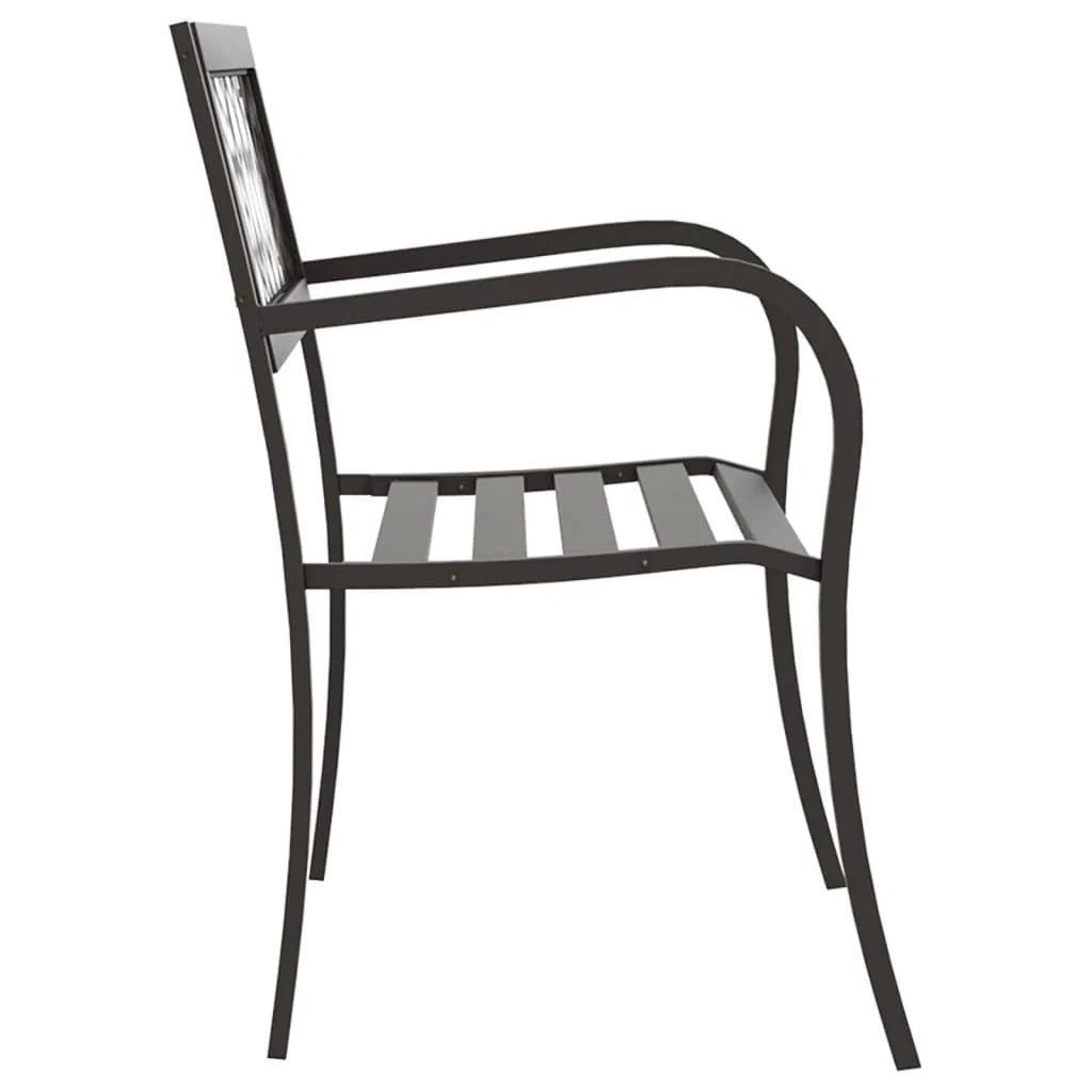 Panca da giardino mobili da esterno per patio terrazza 125 x 53 x 77 cm acciaio nero 02_0011230