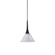 Lampada A Sospensione Cocktail 1 Luce Led Integrato Nero Trasparente