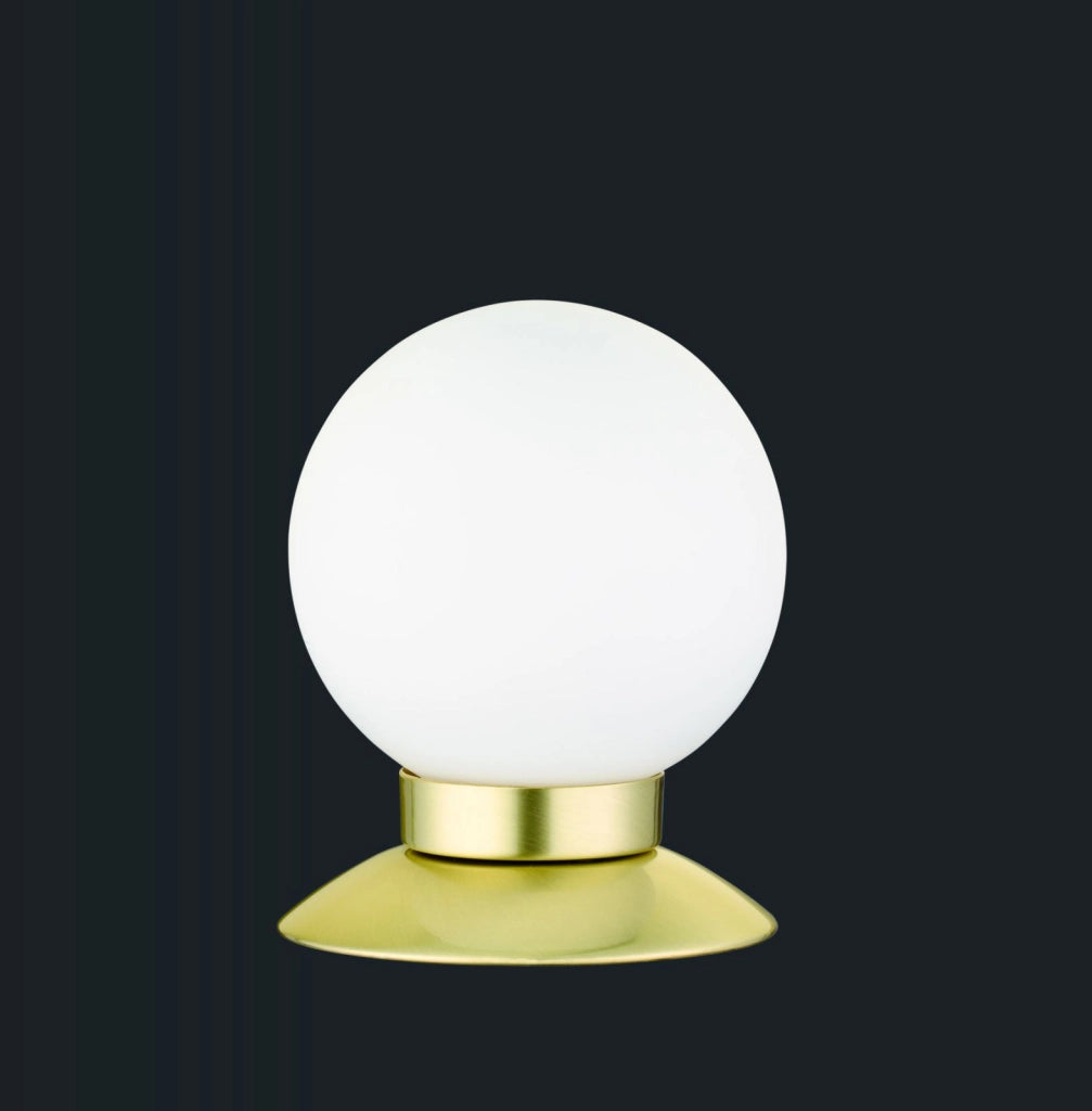 PRINCESS LAMPADA DA TAVOLO LED 3W 250lm, 3000K METALLO OTTONE TOUCH DIMMER DIFFUSORE SFERA VETRO H.13CM
