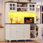 HIGHBOARD Cucina 140x40x179,5 cm Bianco con illuminazione RGB LED