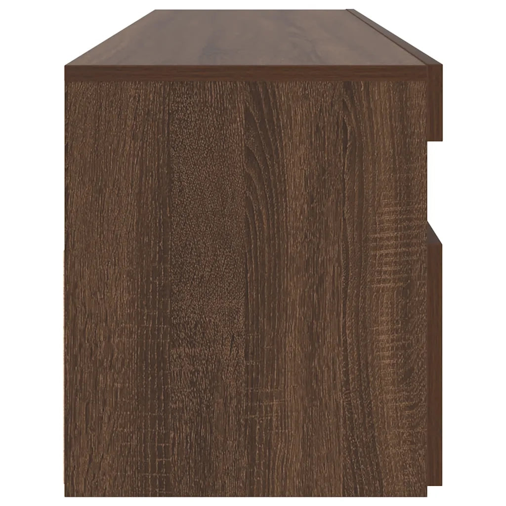 Mobile Porta TV con Luci LED Rovere Marrone 90x35x40 cm 815677