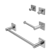 Set accessori bagno 3 pezzi con porta asciugamani 30 cm acciaio inox spazzolato Sidera