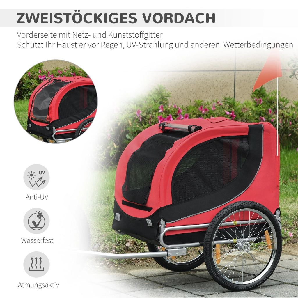 Trasportino Bici per Cane con Attacco Universale ¨C Zephmum ¨C Acciaio Rosso e Nero
