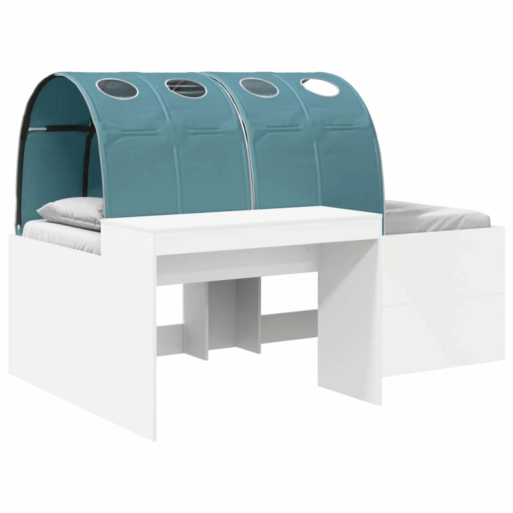 Letto con Tunnel 4 pcs Rovere Artigianale e Blu Chiaro