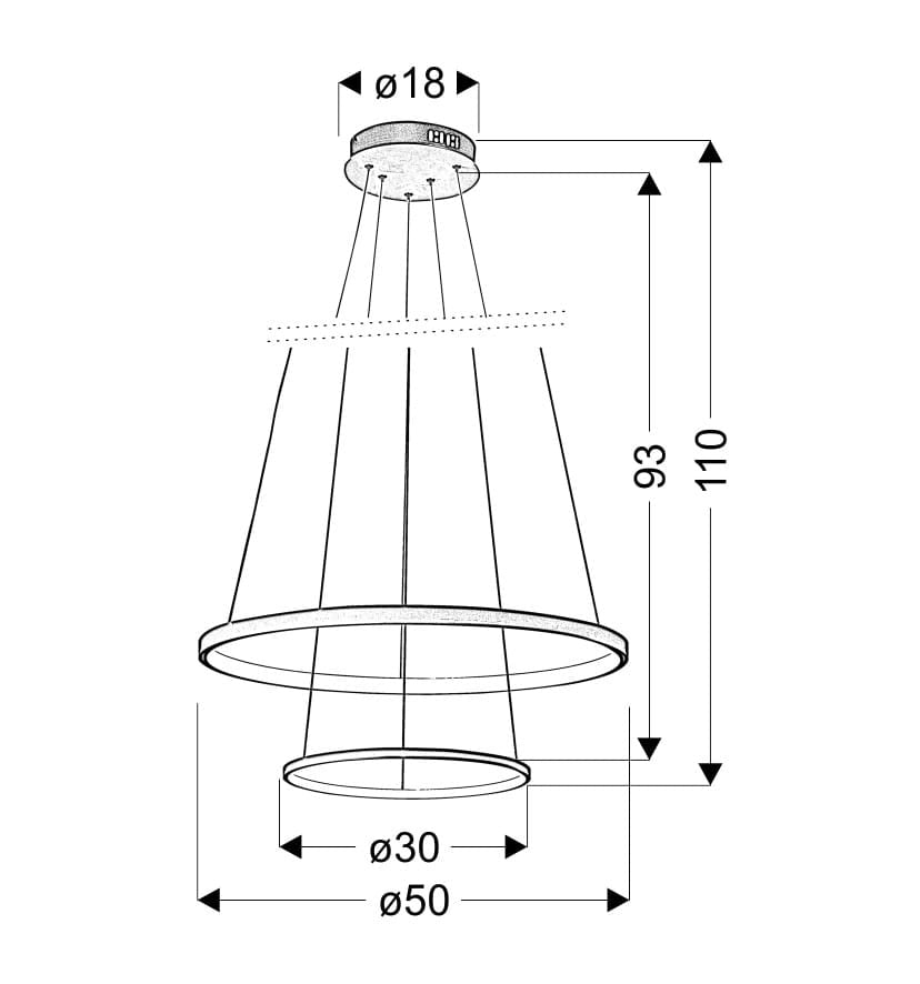 Lampada a sospensione LED Candellux LUNE Ø50 bianca