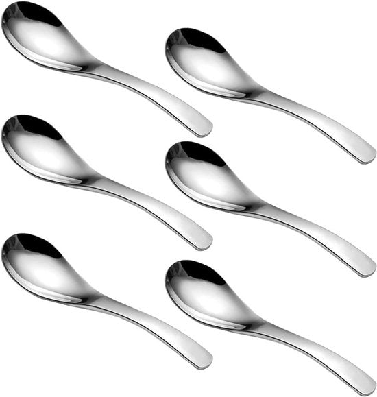 Set di cucchiai in acciaio inossidabile robusto, 14 cm, 6 pezzi