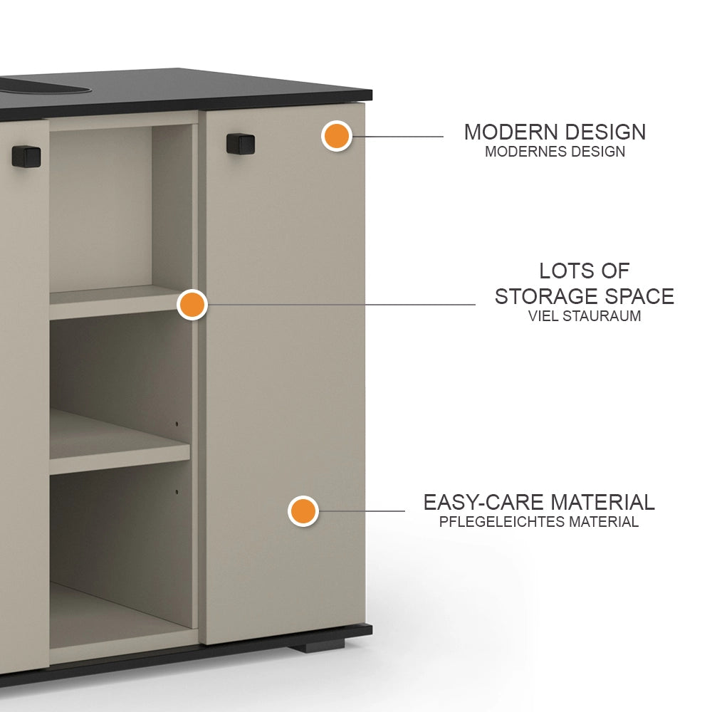 Vicco Mobile sottolavabo per bagno Grigio 60 x 59 cm con 2 porte