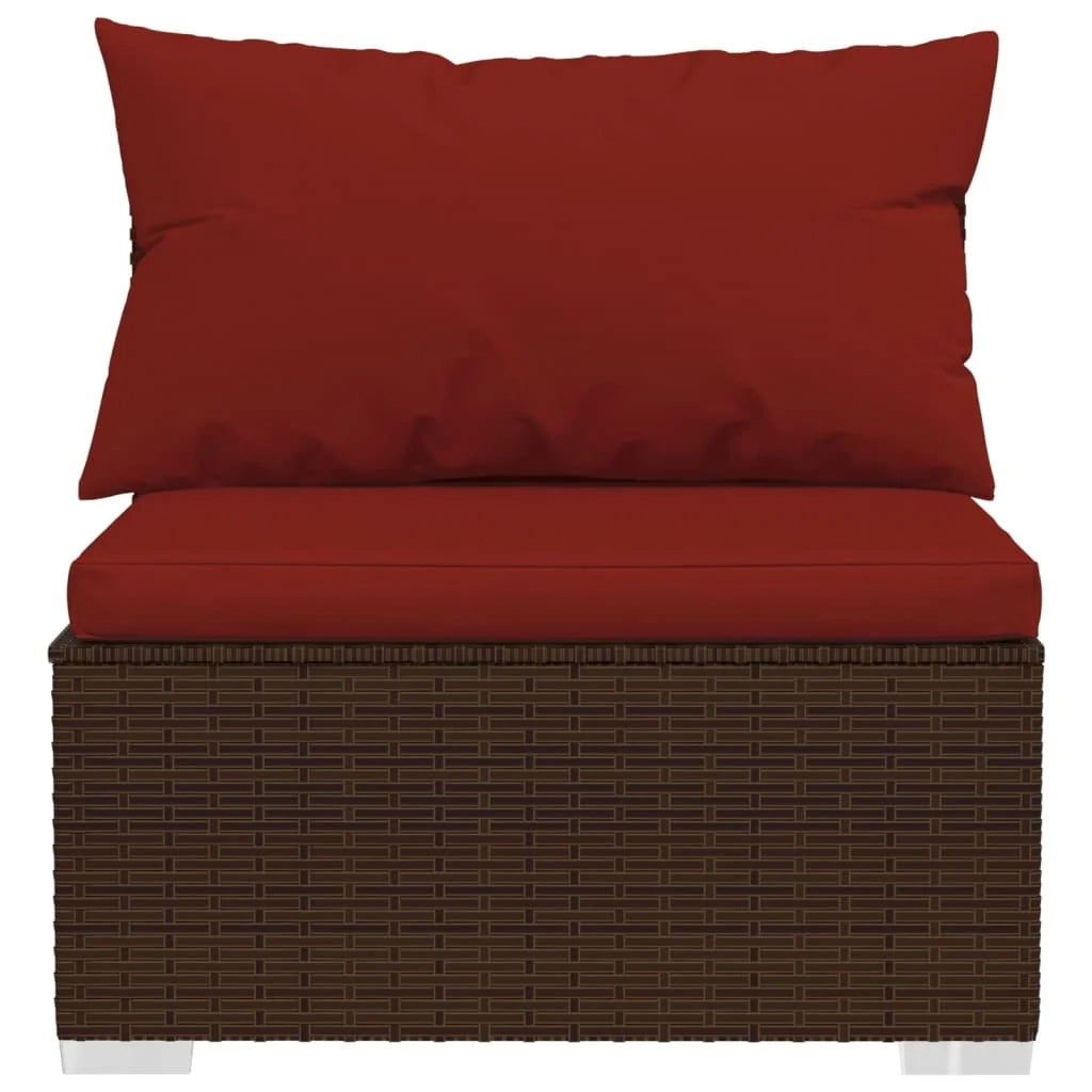 Divano a 3 posti con cuscini marrone in polyrattan 02_0013192