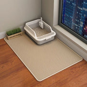 Matrice per gatto - Disegno grande foro - Matrice per gatto impermeabile e antiscivolo - Materiale EVA - Soothing e protettivo per le zampe - Lavabile - Khaki - 45*60CM