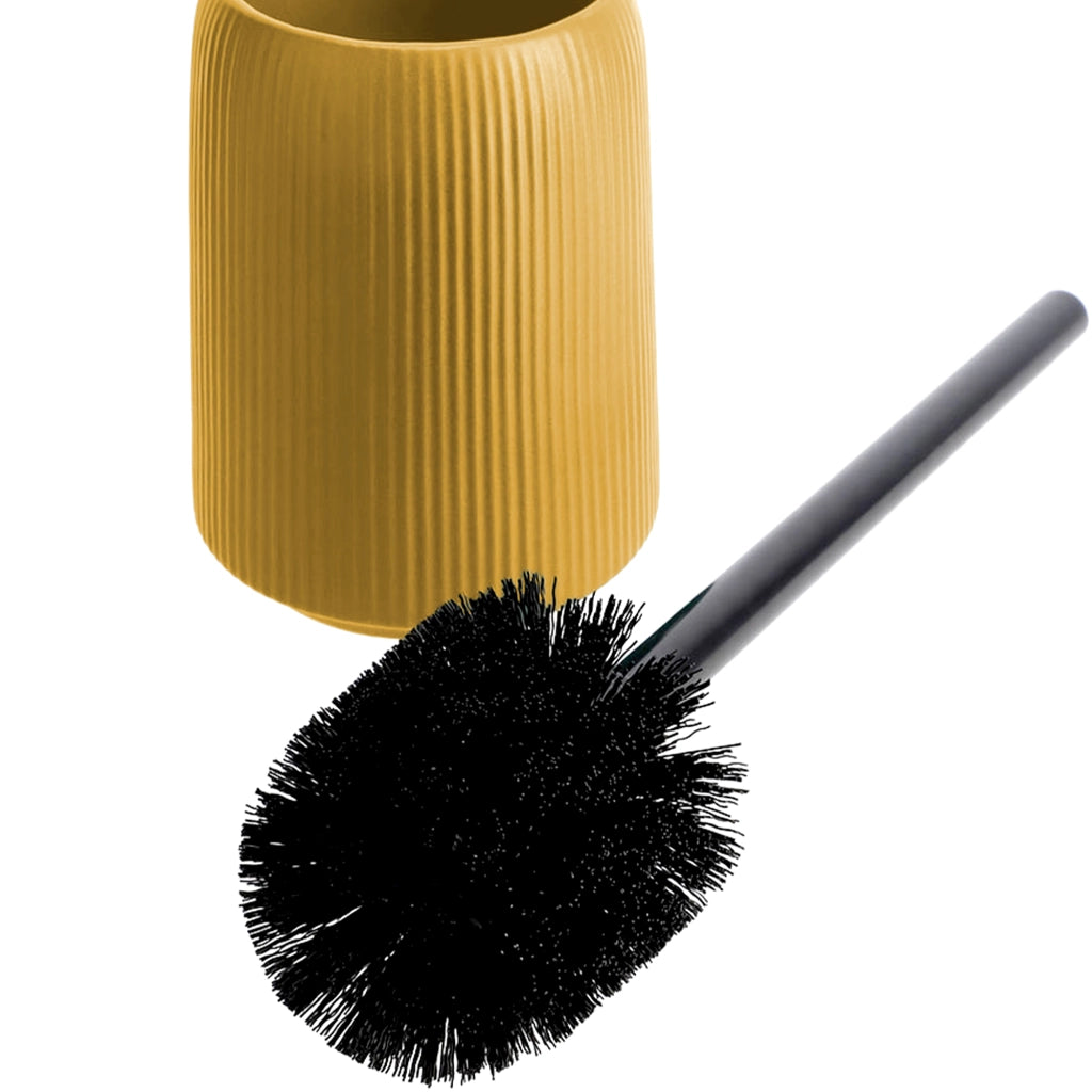 KADAX 2x Spazzolino per WC per bagno, in ceramica, giallo, moderno