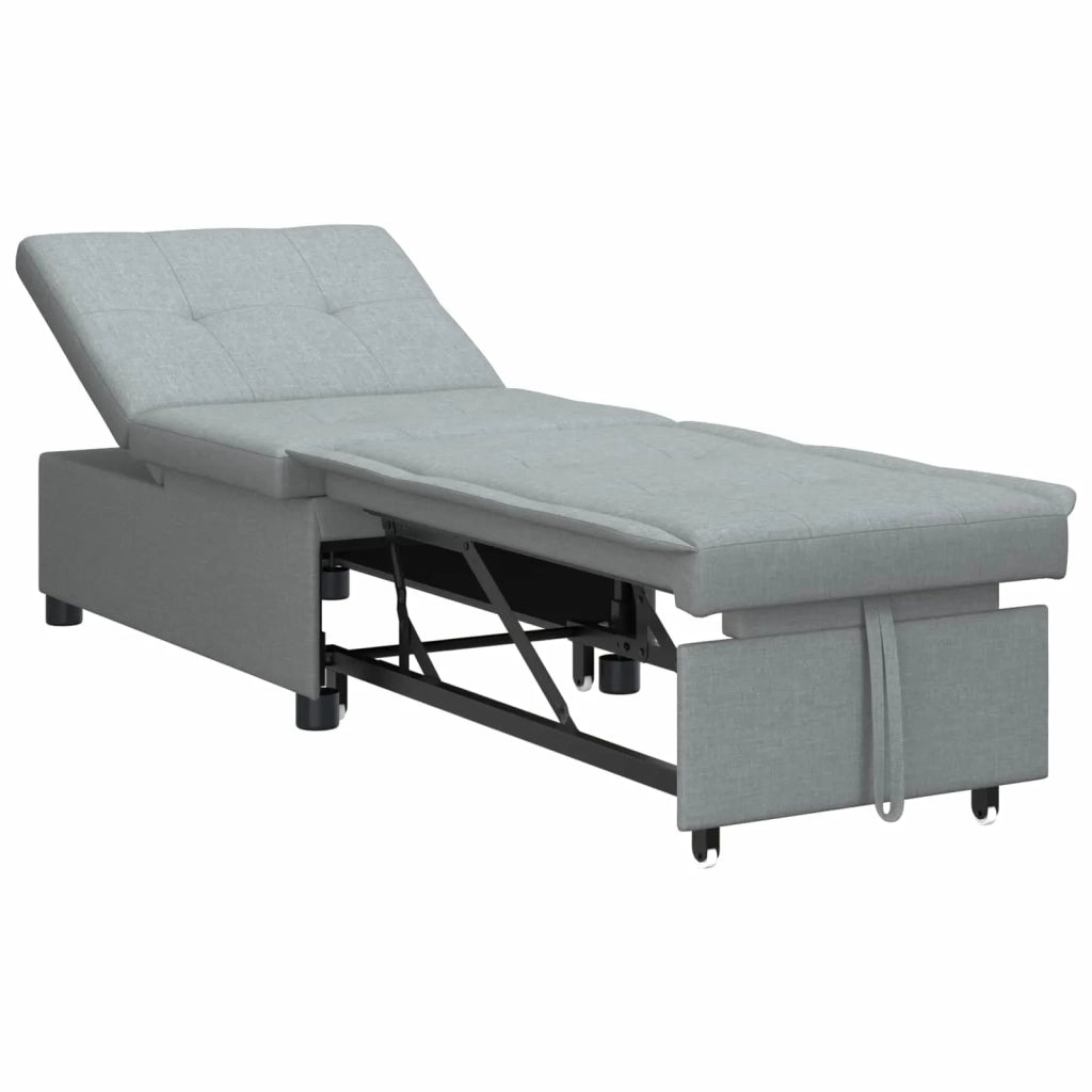 Divano letto | Sof¨¤ letto | Letto singolo Estraibile Grigio chiaro 194 x 50 x 82 cm Tessuto