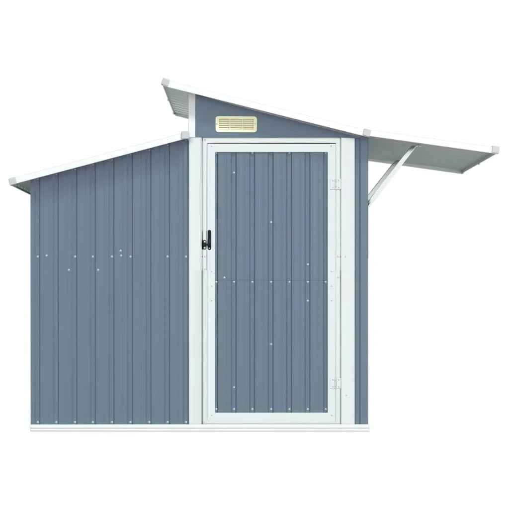 Casetta da giardino cabina ripostiglio casetta da esterno robusta casetta per attrezzi 270 x 130 x 208,5 cm acciaio zincato grigio 02_0022235
