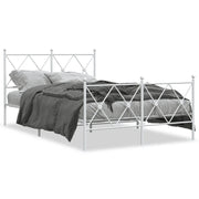 Letto matrimoniale | Letto per adulti | Giroletto con Testiera e Pediera Metallo Bianco 120x200 cm