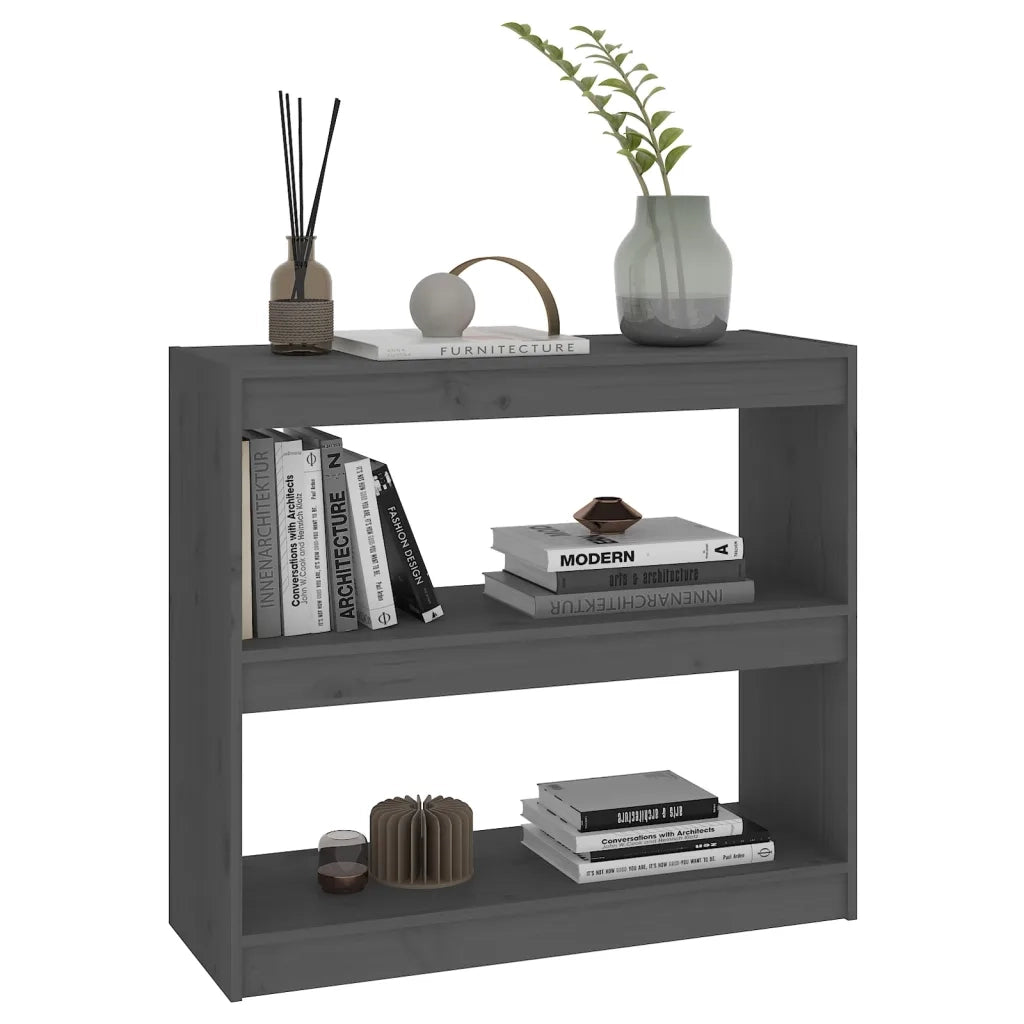 Libreria/Divisorio Grigio 80x30x71,5 cm Legno Massello di Pino 808185