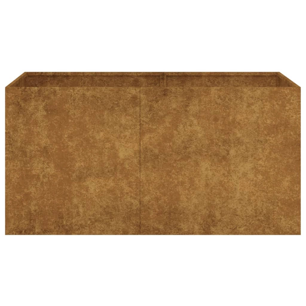 Portavaso per fioriera aiuola rialzata piante fiori terrazzo giardino 80 x 40 x 40 cm acciaio corten marrone 02_0037868