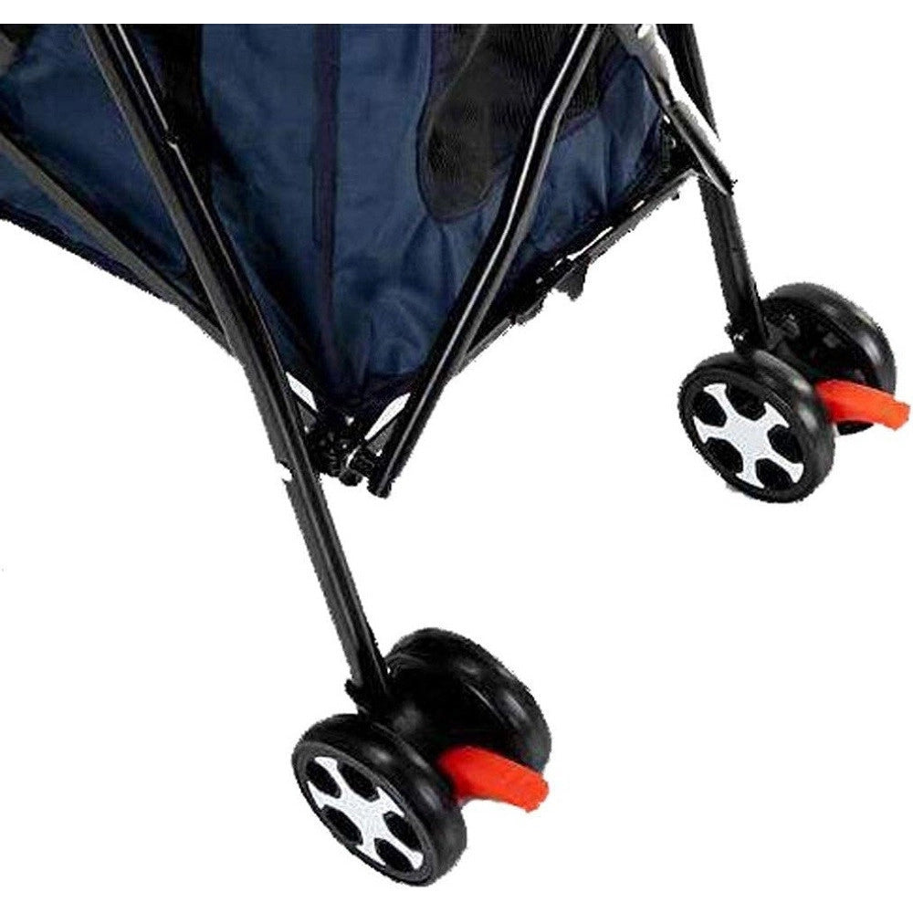 Trade Shop - Passeggino Cani Viaggi Carrozzina Pieghevole Parapioggia Auto Portatile 4 Ruote -