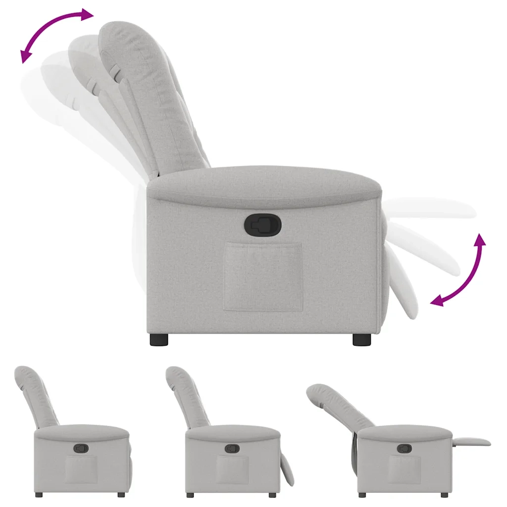 Divano Sedia-Poltrona Reclinabile in Tessuto Grigio Nuvola 665777