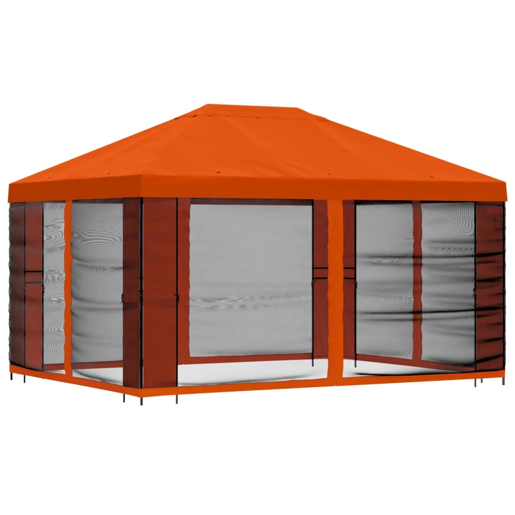 Gazebo | Pergolato da giardino con pareti laterali 4 ¡Á 3 m Arancione