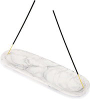 Supporto per incenso in cera - Accessori per meditazione yoga - Spirituale - Dono di profumo - Bianco e nero 25 cm