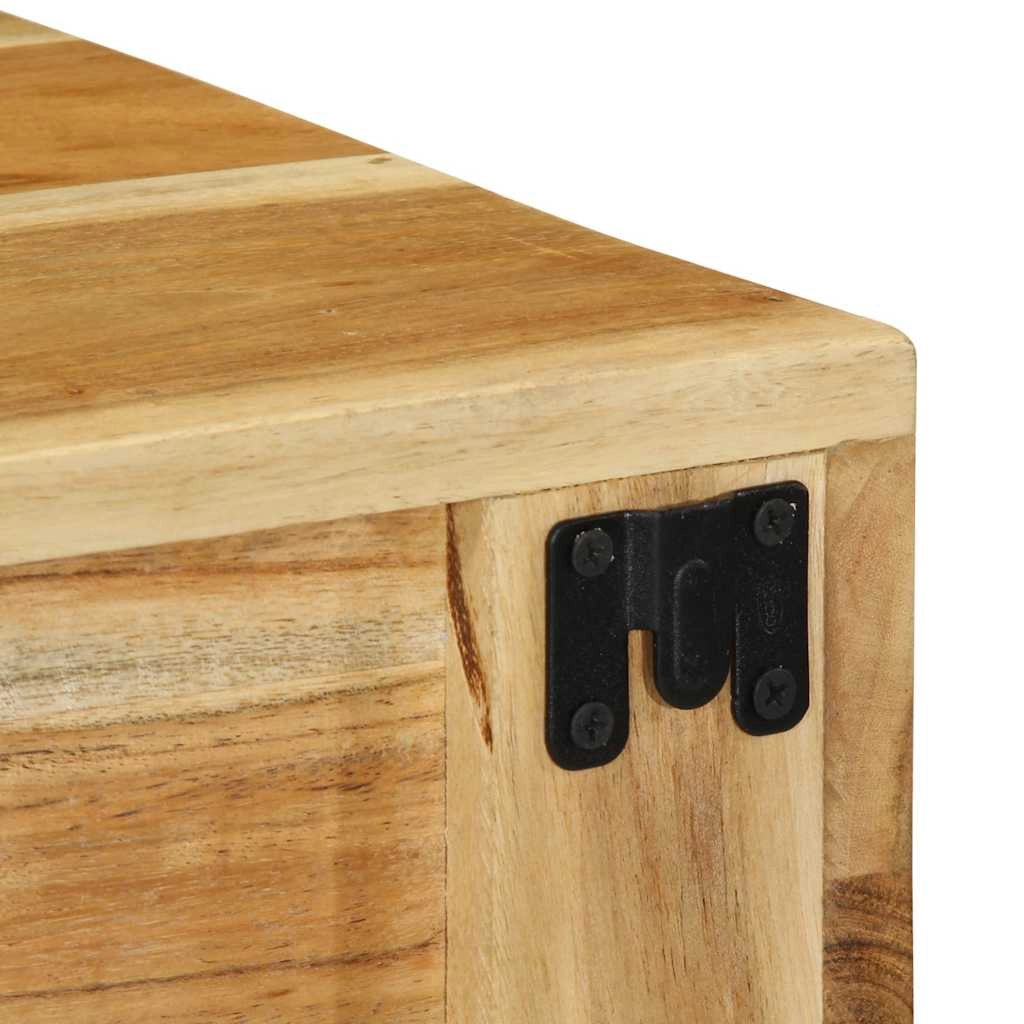 Set di 2 mobili porta TV da parete in legno massello di acacia contenitore pratico ed elegante 40 x 30 x 19 cm legno di acacia marrone 02_0057700