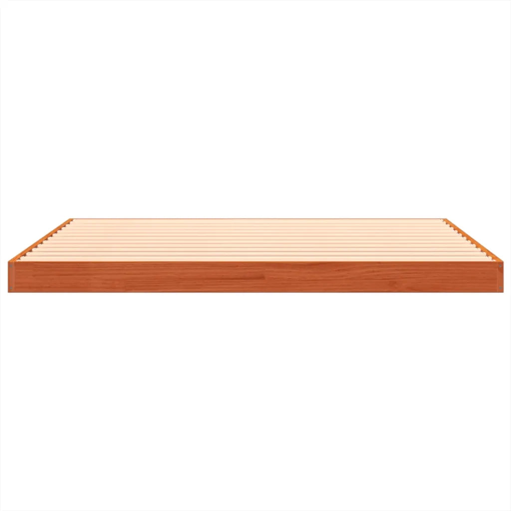 Giroletto-Struttura Letto Marrone Cera 135x190 cm in Legno Massello di Pino