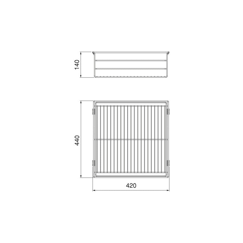 Telaio con guide a estrazione totale e chiusura morbida per accessori per armadi Quartz, 1012-1038mm, Alluminio e plas..