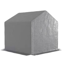 Capannone da Giardino 2 x 2 x 2 m, Rimessa per Biciclette da Esterno con Telaio in Acciaio Zincato, Impermeabile e Resistente ai Raggi UV, Grigio