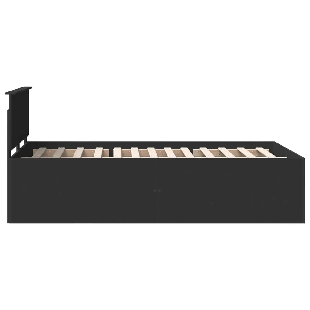Struttura del letto-Giroletto Nero 135 x 190 cm Legno multistrato 494030