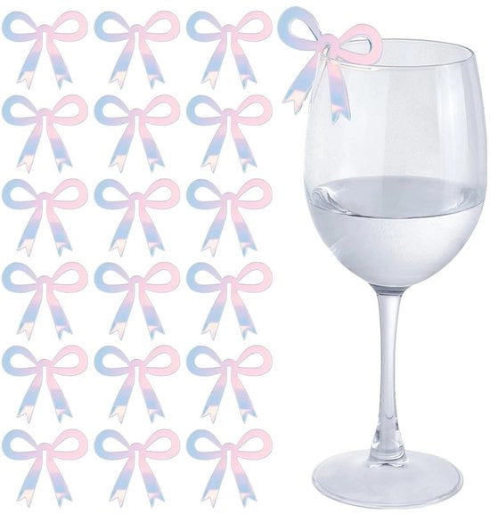 Etichette per bicchieri striate - 30 pezzi - acrilico - riutilizzabile - leggero - ideali per matrimoni/cene di gala - segnalatori di bevande