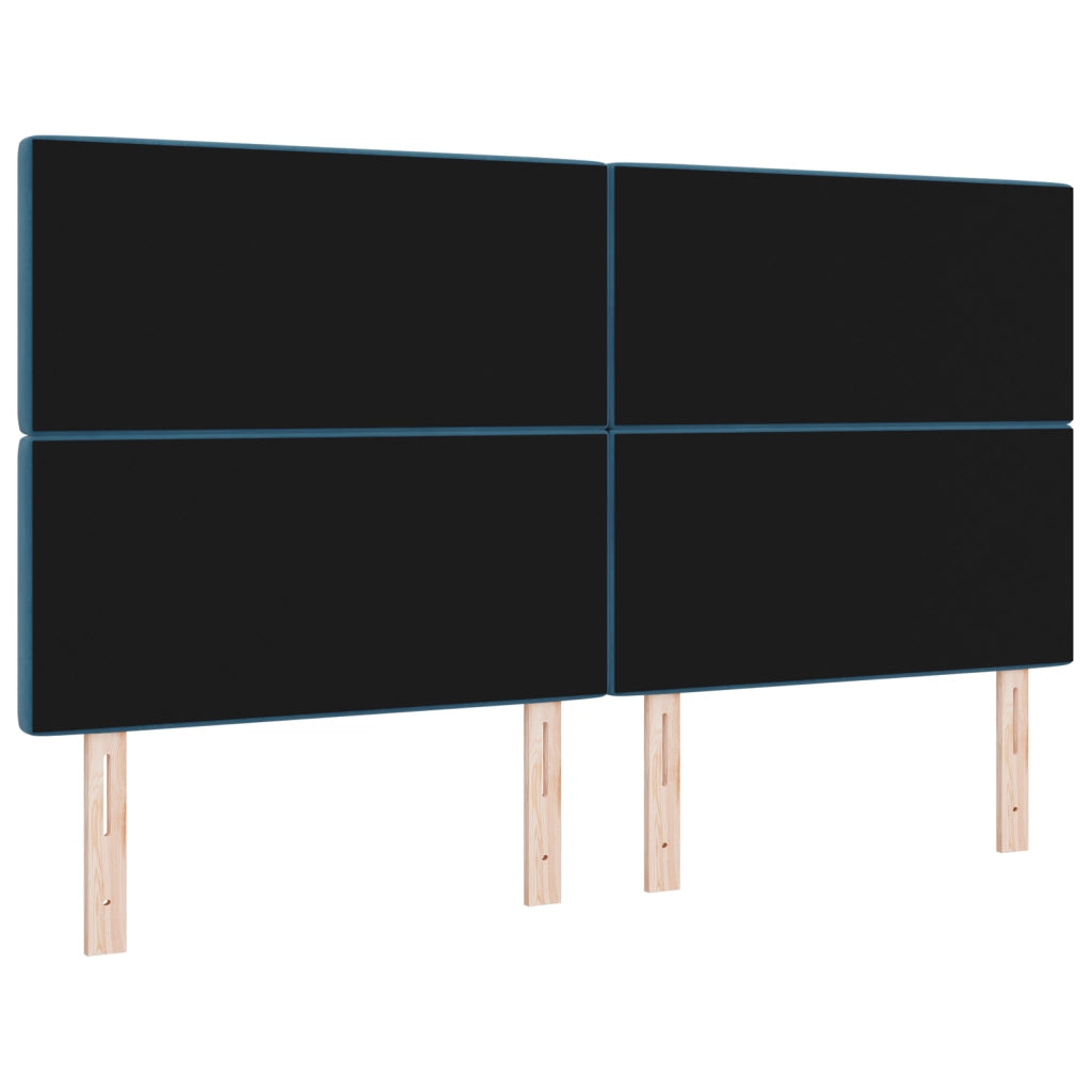 Testiera con Bottoni in Cristallo Trapuntata Blu Scuro 180 cm Velluto