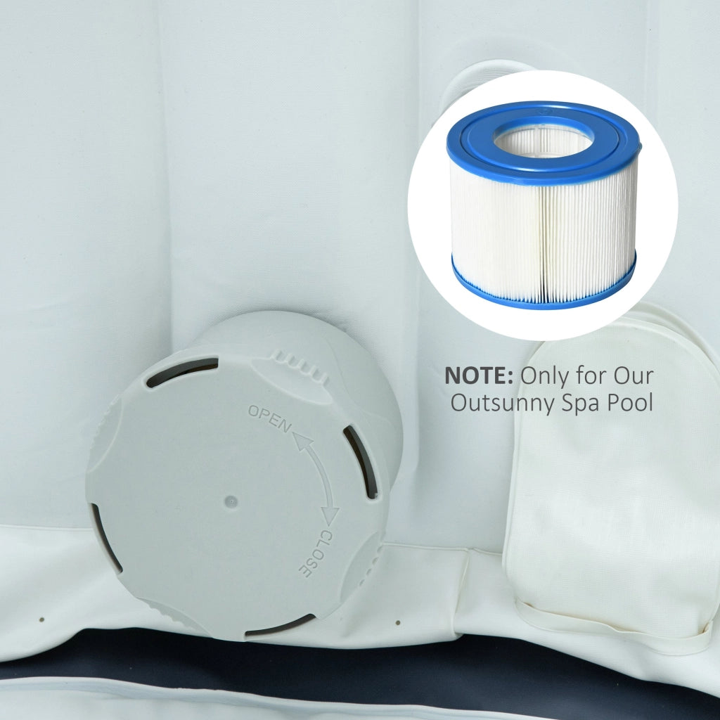 Set 6 Filtri per Piscine e Spa Gonfiabili  Ø10,5x8 cm in Tessuto non Tessuto Blu e Bianco