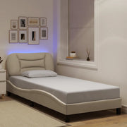 Giroletto con LED senza Materasso Hvar Crema 80x200 cm in Tessuto