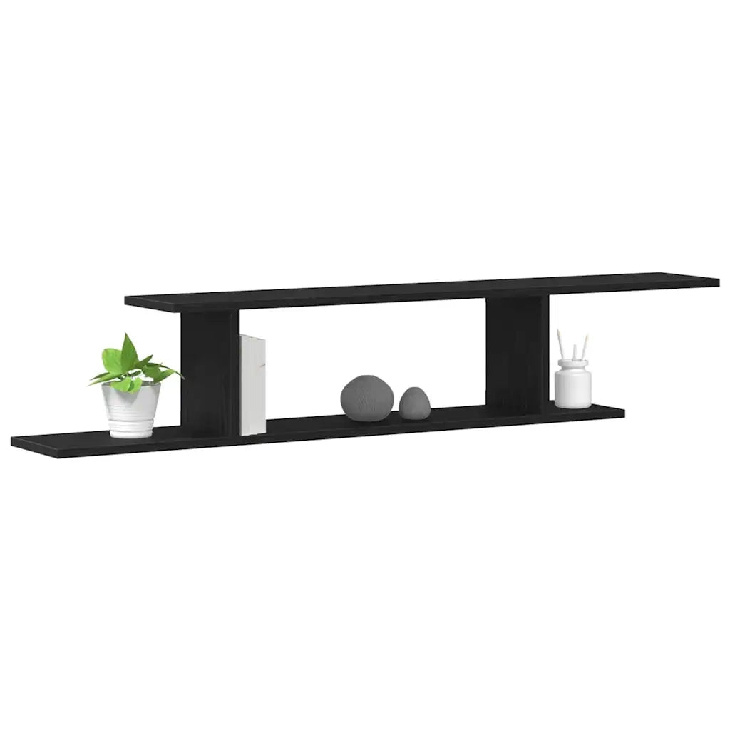 Mensola per TV da fissare a muro A parete Rovere Nero 862638