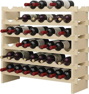 Wine Rack 6 Livelli Modulare per 48 Bottiglie - Deposito di Vino in Legno Stiviale