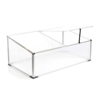 Mini serra in policarbonato trasparente e alluminio 100x60x40cm, tetto apribile