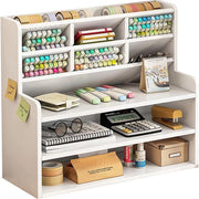 Trade Shop - Organizer Da Scrivania Multiuso In Legno Per Cameretta Bambini Scaffale Multifunzionale -