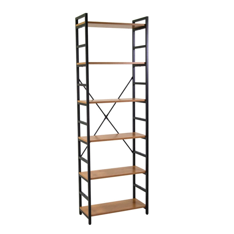 Scaffale metallo legno Achille 6 ripiani cm 60x28h184,5