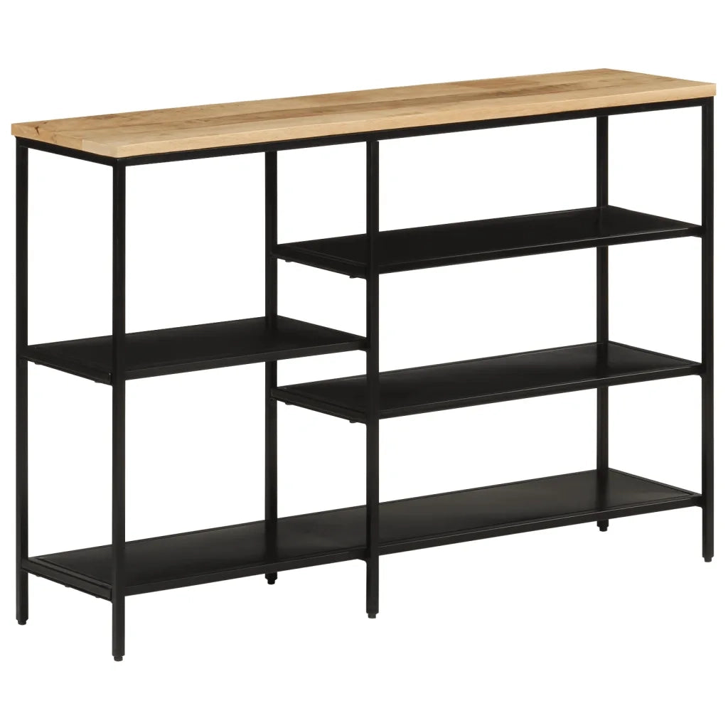 Tavolo Consolle | Tavolo d'Ingresso 110x30x75cm Legno Massello Mango Grezzo e Ferro