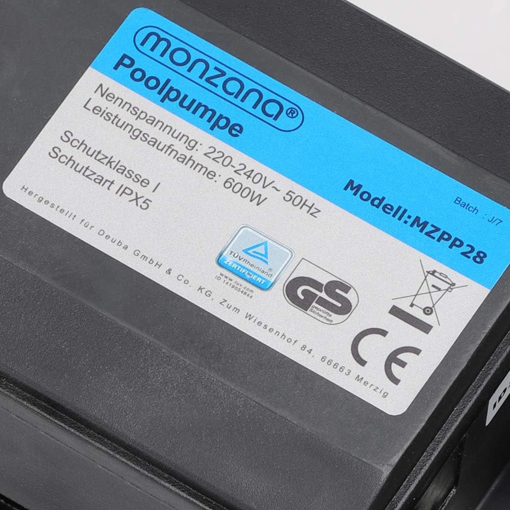 Pompa per filtraggio 15.900 l/h prefiltro Pompe per Piscina sistemi di filtraggio a Sabbia Altezza Portata 8 m