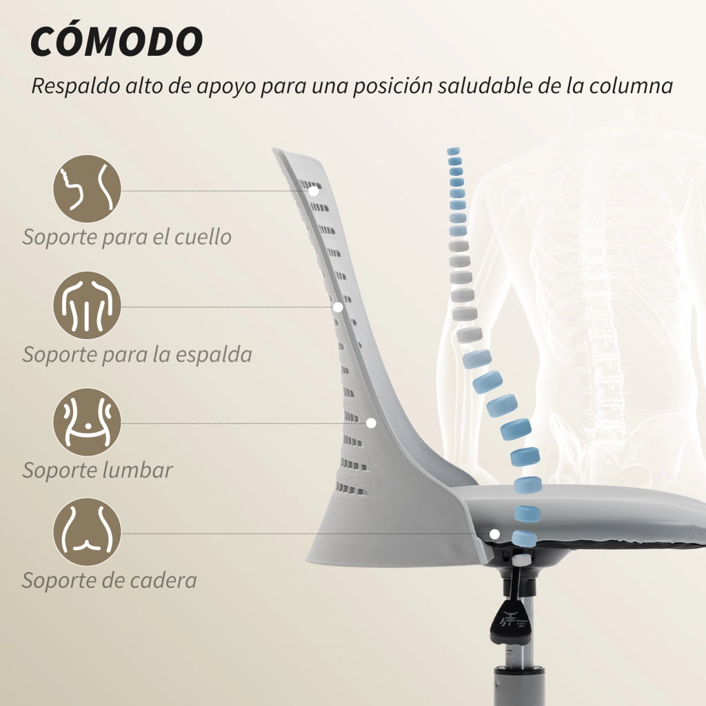 Sedia da Ufficio Girevole con Schienale ¨C Zephmum ¨C Grigio