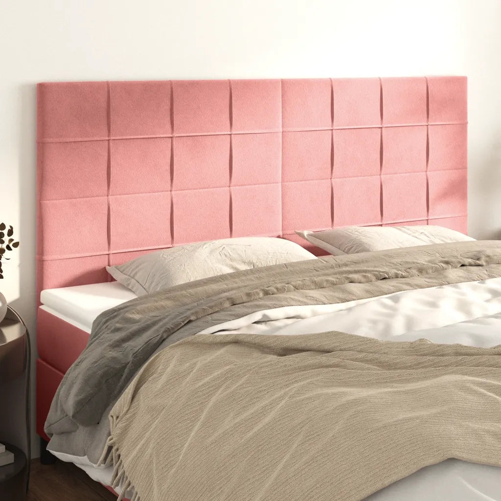 Testiera Rosa 180x5x118/128 cm Velluto 3116397