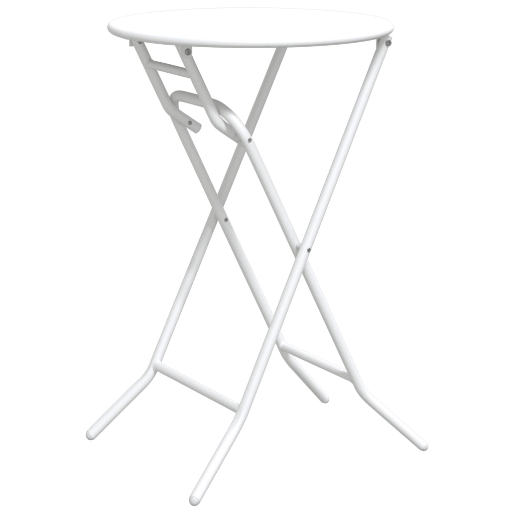 Tavolo da Giardino Pieghevole Bianco Ã˜50x72 cm Acciaio