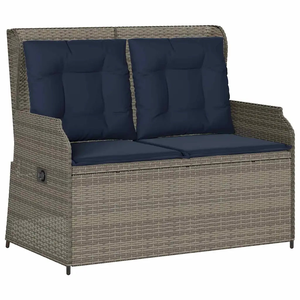 Panchina da giardino Grigio polyrattan