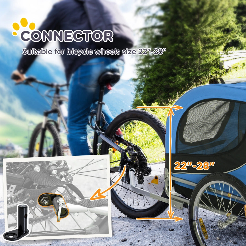 Rimorchio Bici per Cani ¨C Zephmum ¨C Blu e Nero, Acciaio e Tessuto Oxford, 130x73x90 cm